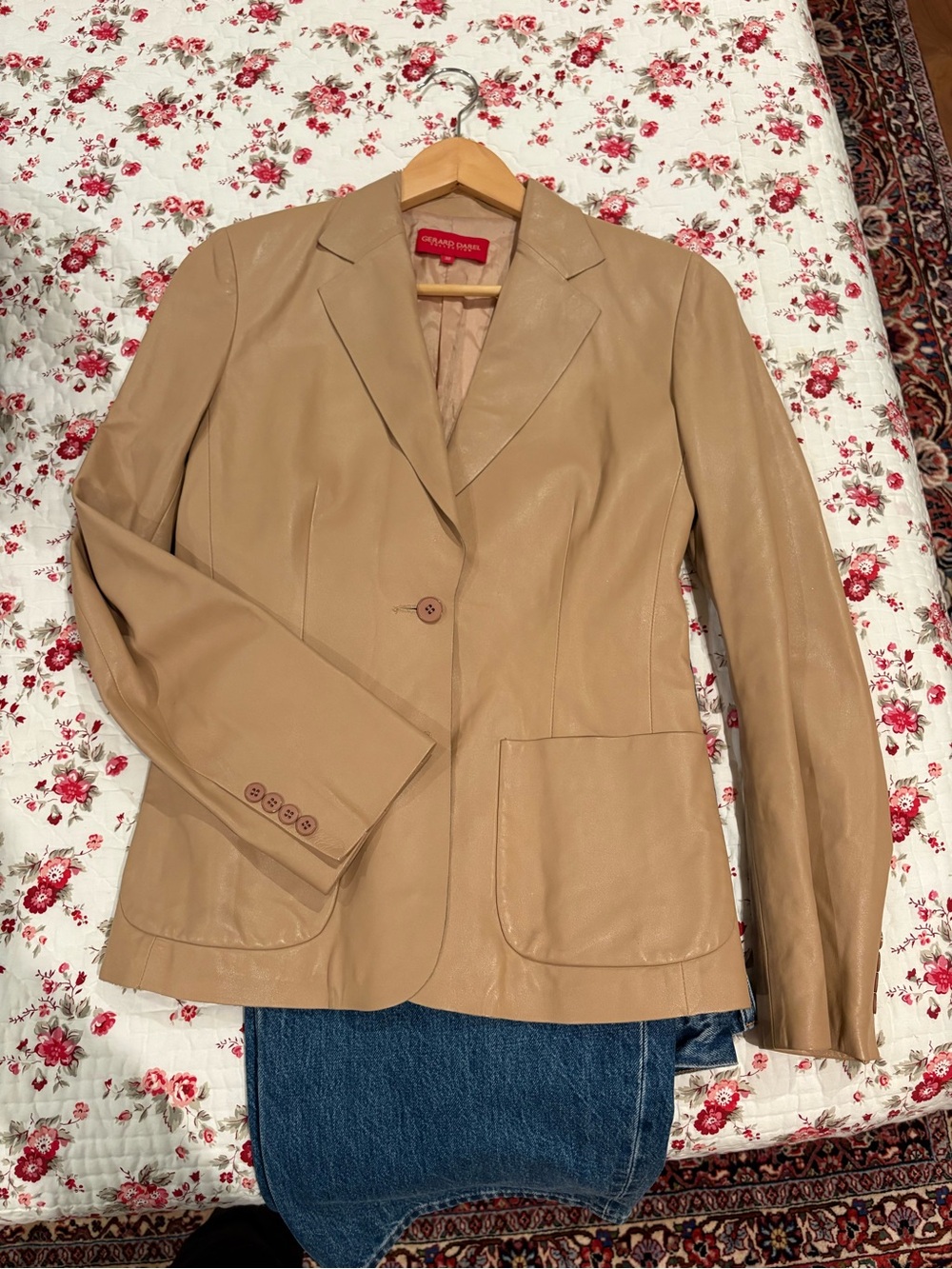 Gerard Darel Collection tan Leather Blazer Jacket